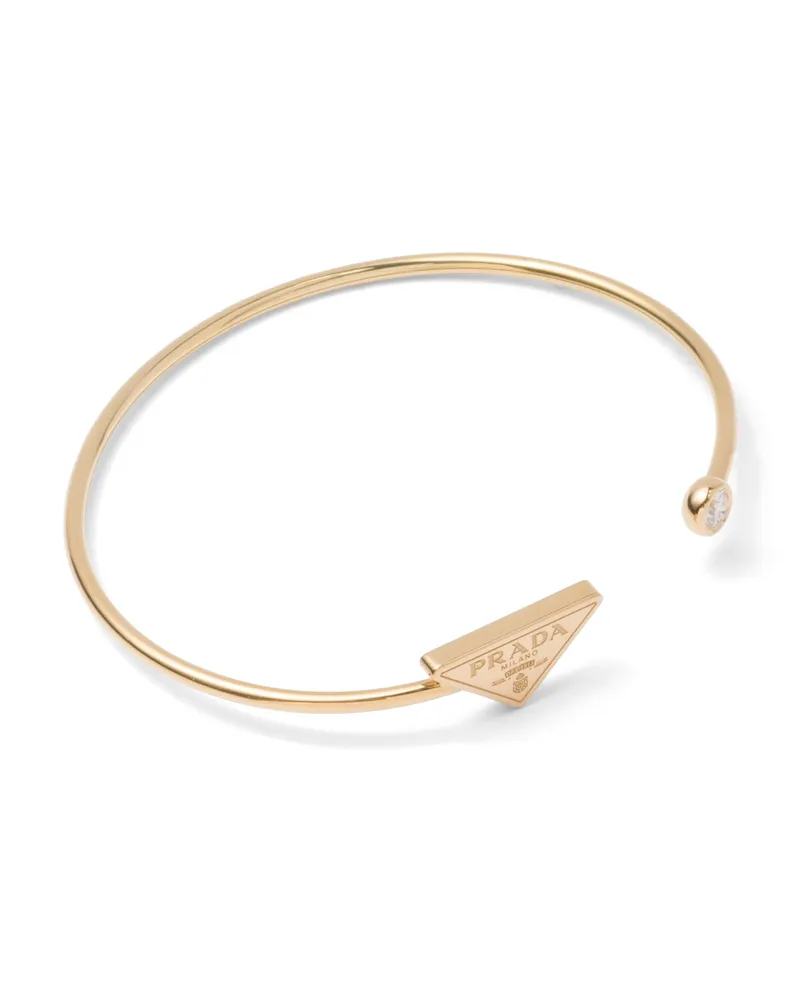 Prada Eternal Gold Armreif Aus Gelbgold Mit Diamant, Damen, Gold/weiß, Größe Gold