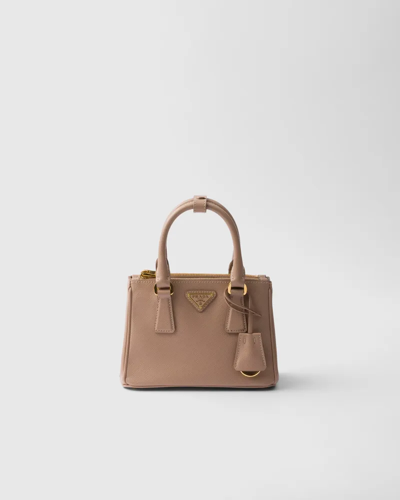 Prada Galleria Micro-Tasche aus Saffiano-Leder Puderrosa