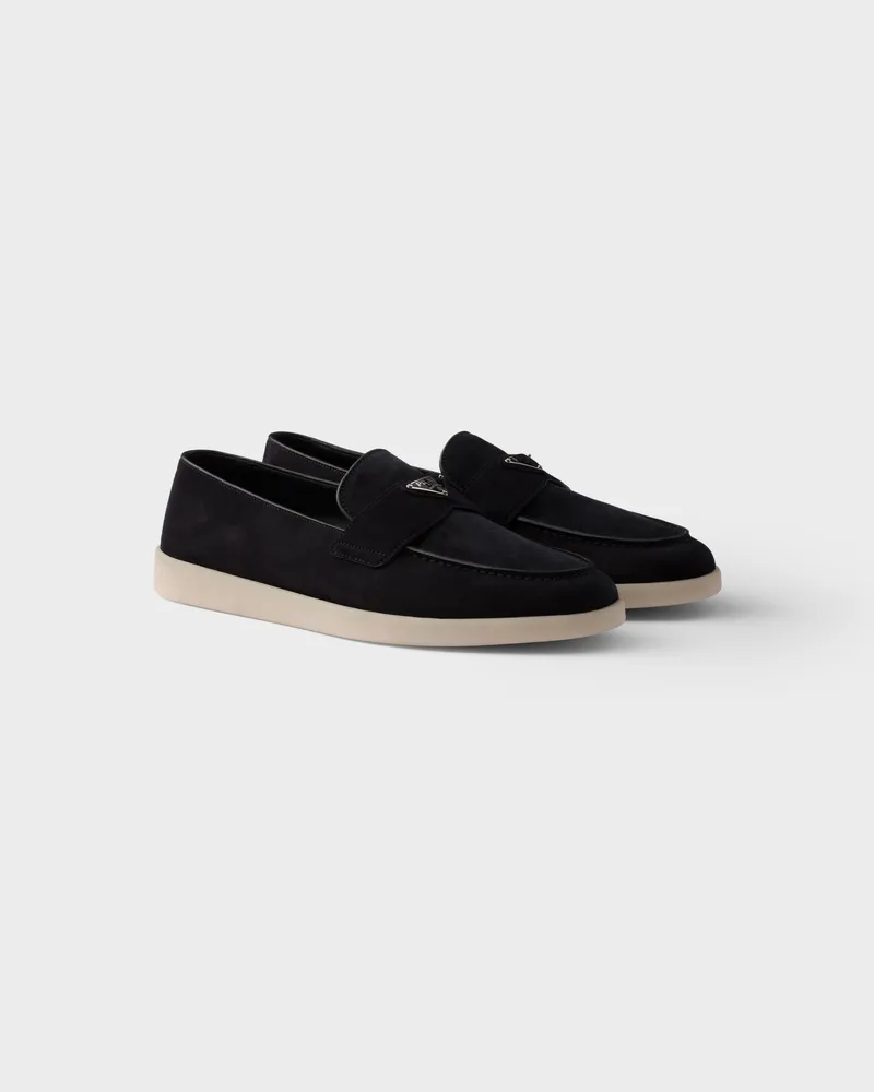 Prada Loafer aus Wildleder Schwarz