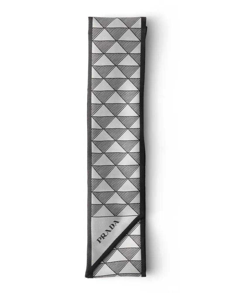 Prada Krawatte Aus Jacquard-seide, Damen, Schwarz Schwarz
