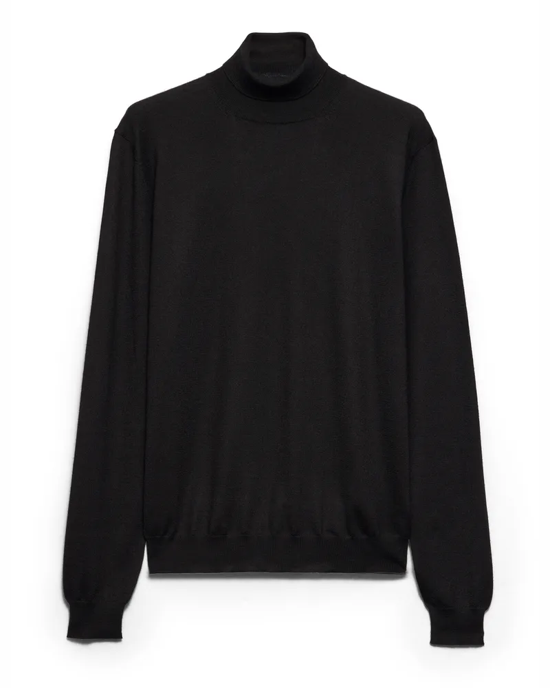 Prada Rollkragenpullover Aus Kaschmir Und Seide, Herren, Schwarz, Größe Schwarz