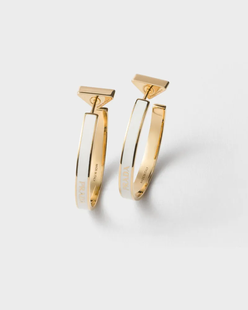 Prada Ohrringe aus Metall Weiss