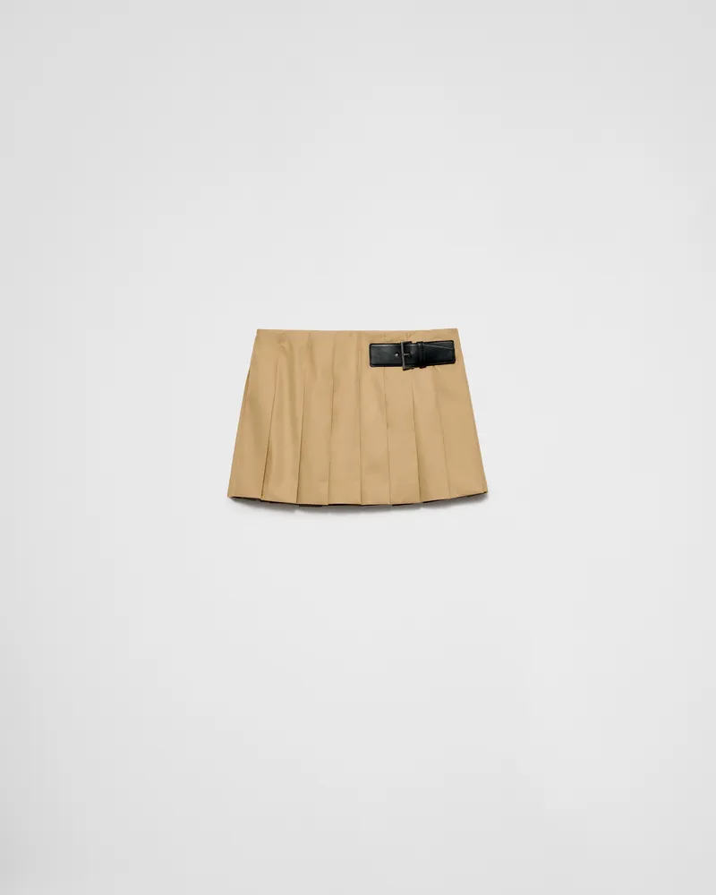 Prada Minirock aus Twill mit Gürtel aus Leder Kordel