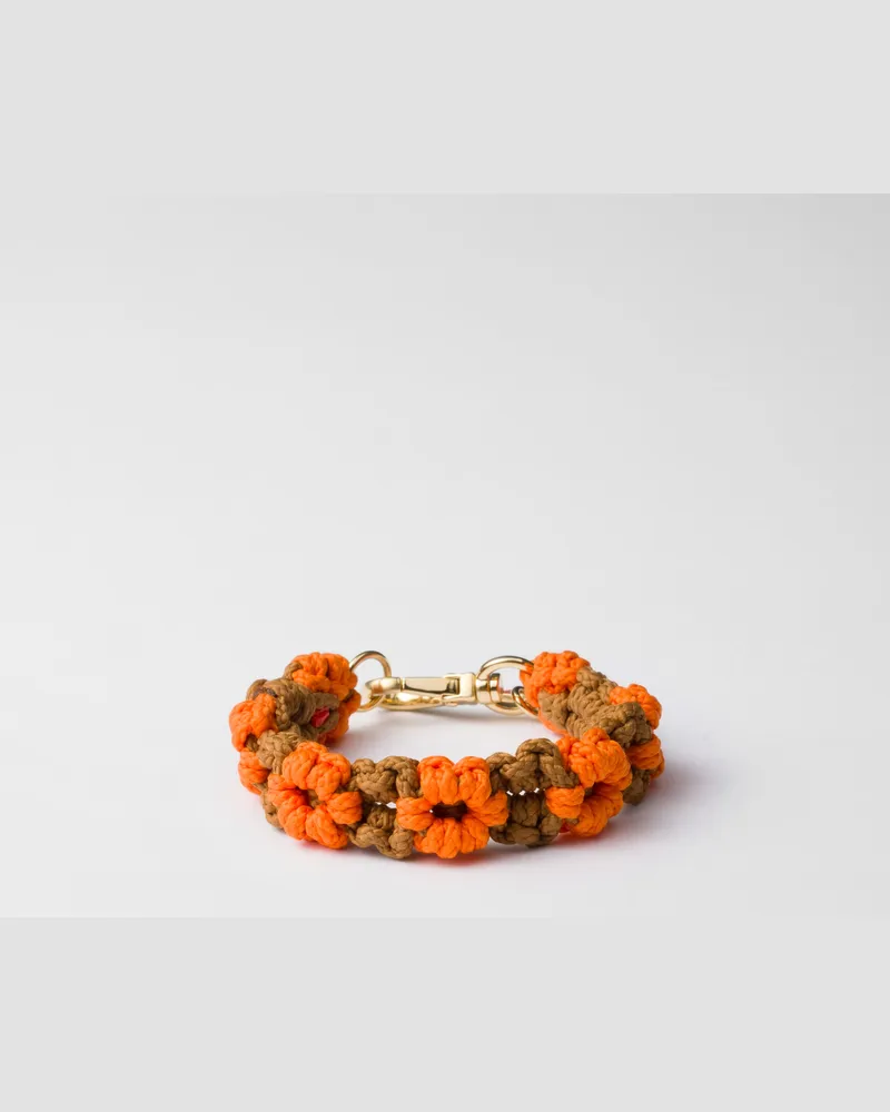 Prada Armband aus geflochtener Kordel Orange
