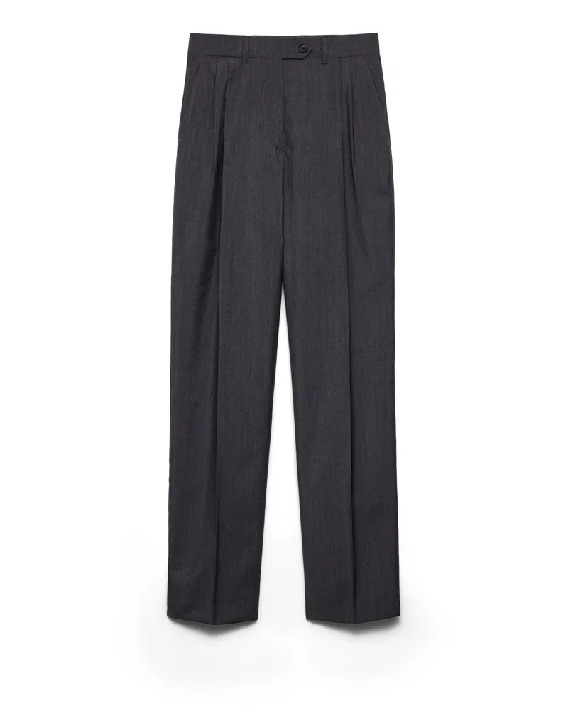 Prada Hose Aus Leichtem Mohair, Damen, Schiefergrau, Größe Schiefergrau
