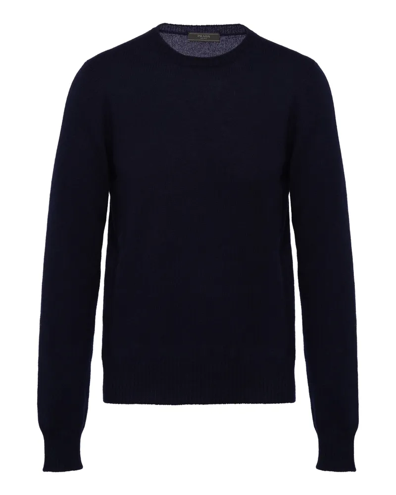 Prada Cable-knit Cashmere Crew-neck Sweater, Herren, Blau, Größe Blau