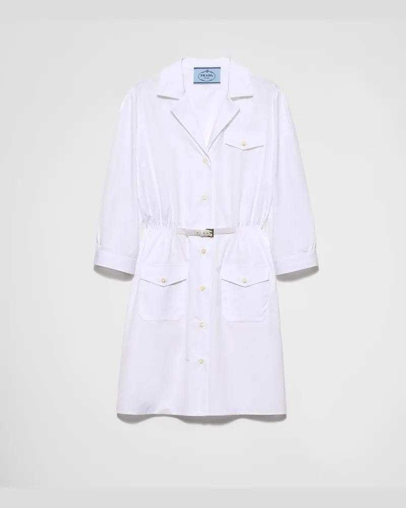 Prada Minikleid aus Popeline Weiss