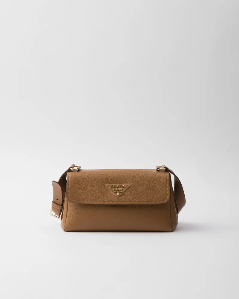 Prada Kleine Schultertasche aus Leder Karamell