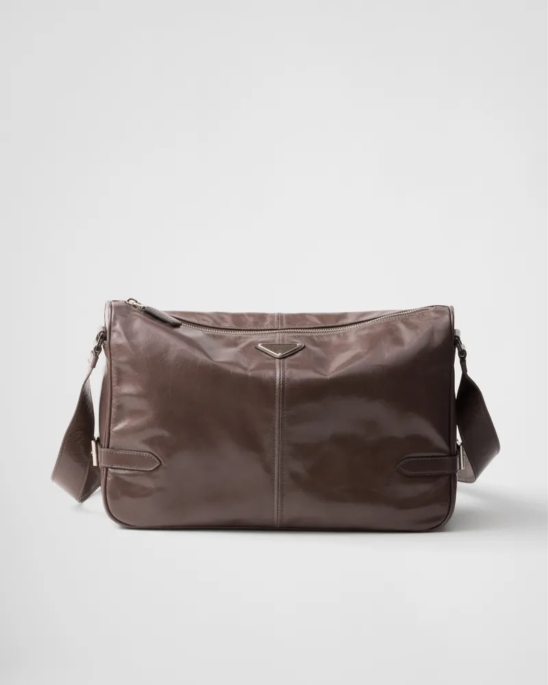 Prada Schultertasche aus Leder Bambus