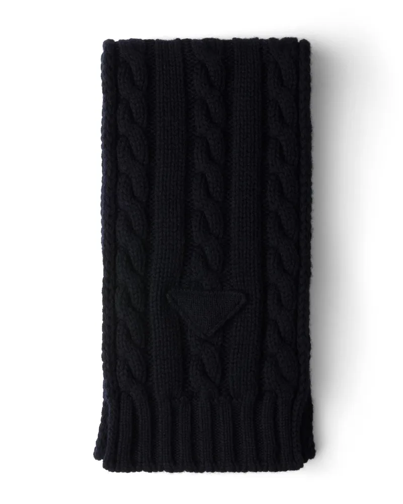 Prada Schal Aus Kaschmir, Herren, Blau Blau