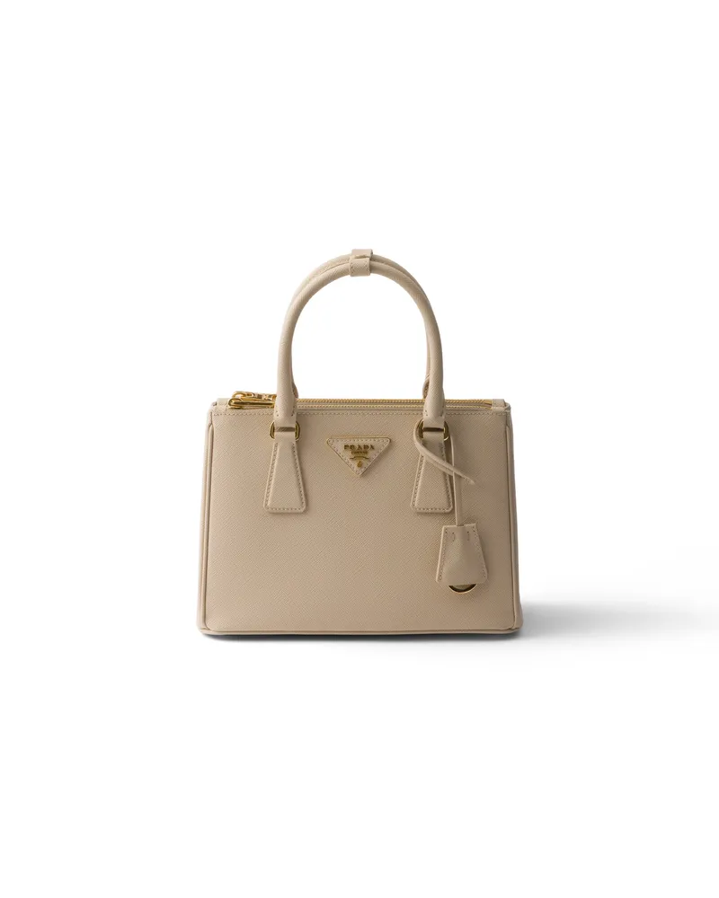 Prada Kleine  Galleria Tasche Aus Saffiano-leder, Damen, Travertingrau Travertingrau