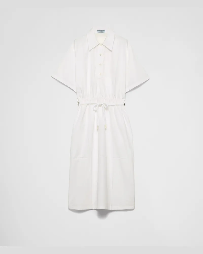 Prada Kleid aus Popeline und Satin Weiss