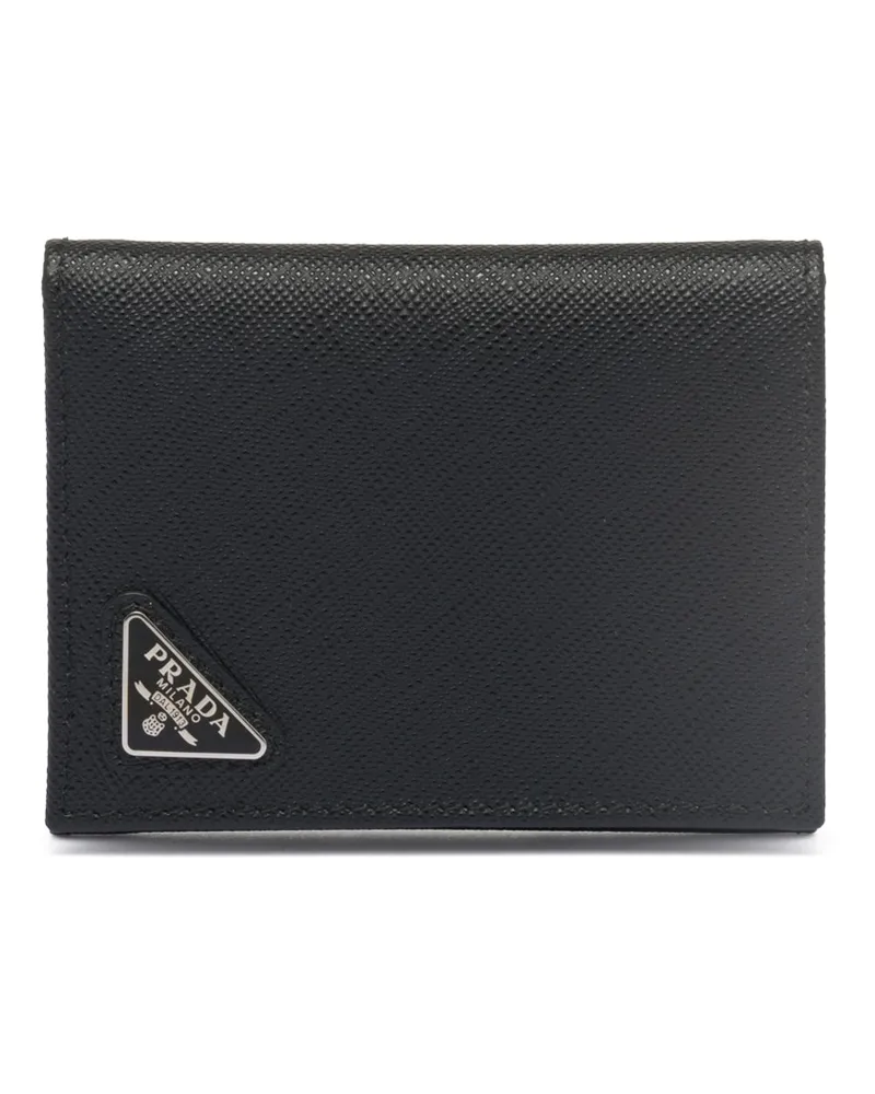 Prada Kleine Geldbörse Aus Saffiano-leder, Herren, Schwarz Schwarz