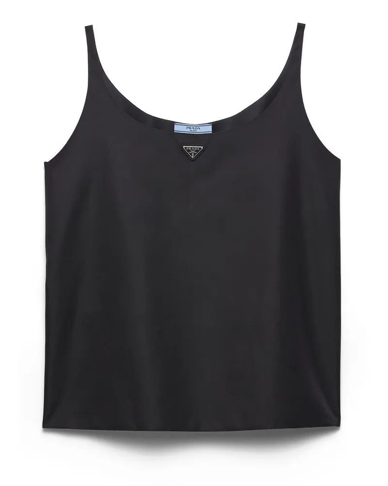 Prada Tanktop Aus Re-nylon, Damen, Schwarz, Größe Schwarz