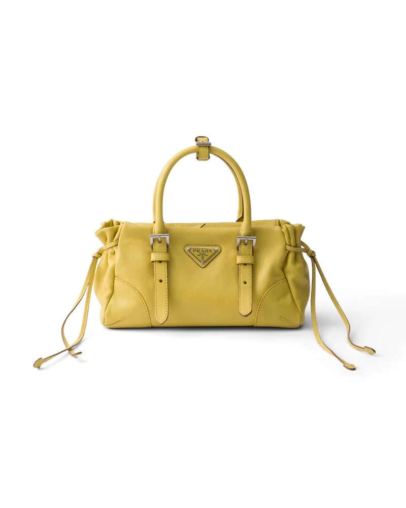 Prada Kleine  Bonnie Tasche Aus Leder, Damen, Zitronengelb Zitronengelb