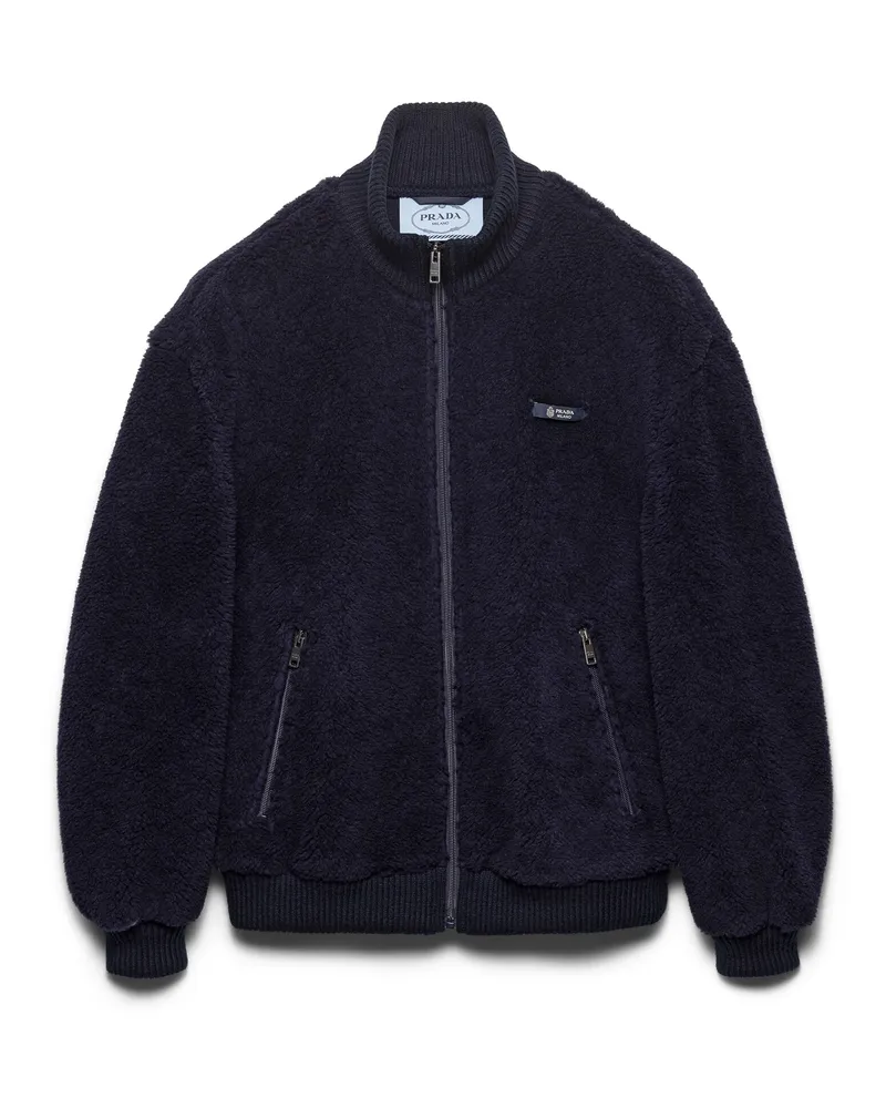 Prada Jacke Aus Fleece, Damen, Marineblau, Größe Marineblau