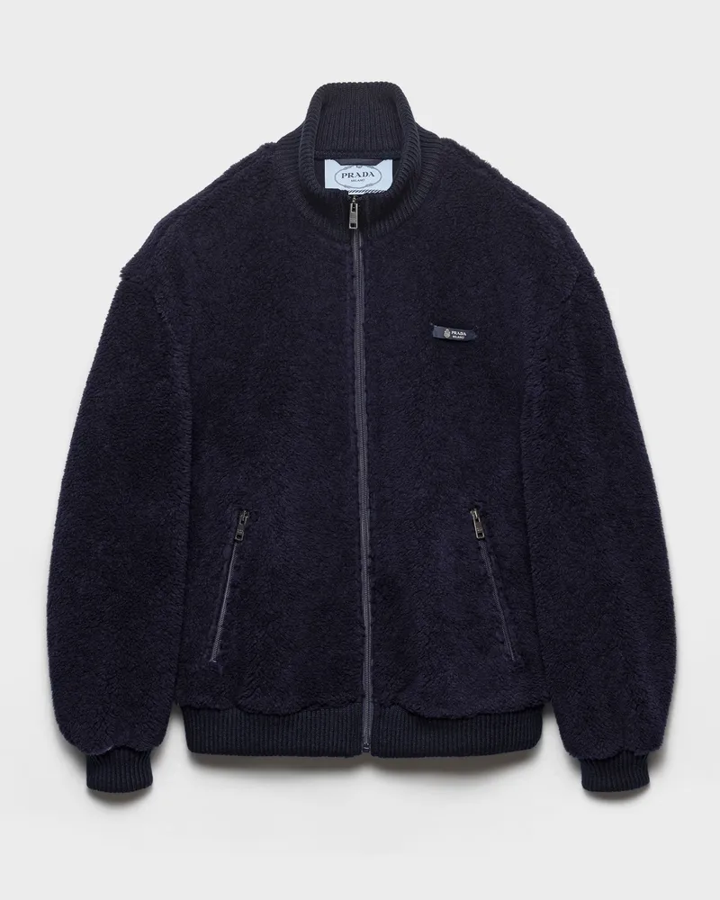 Prada Jacke aus Fleece Marineblau
