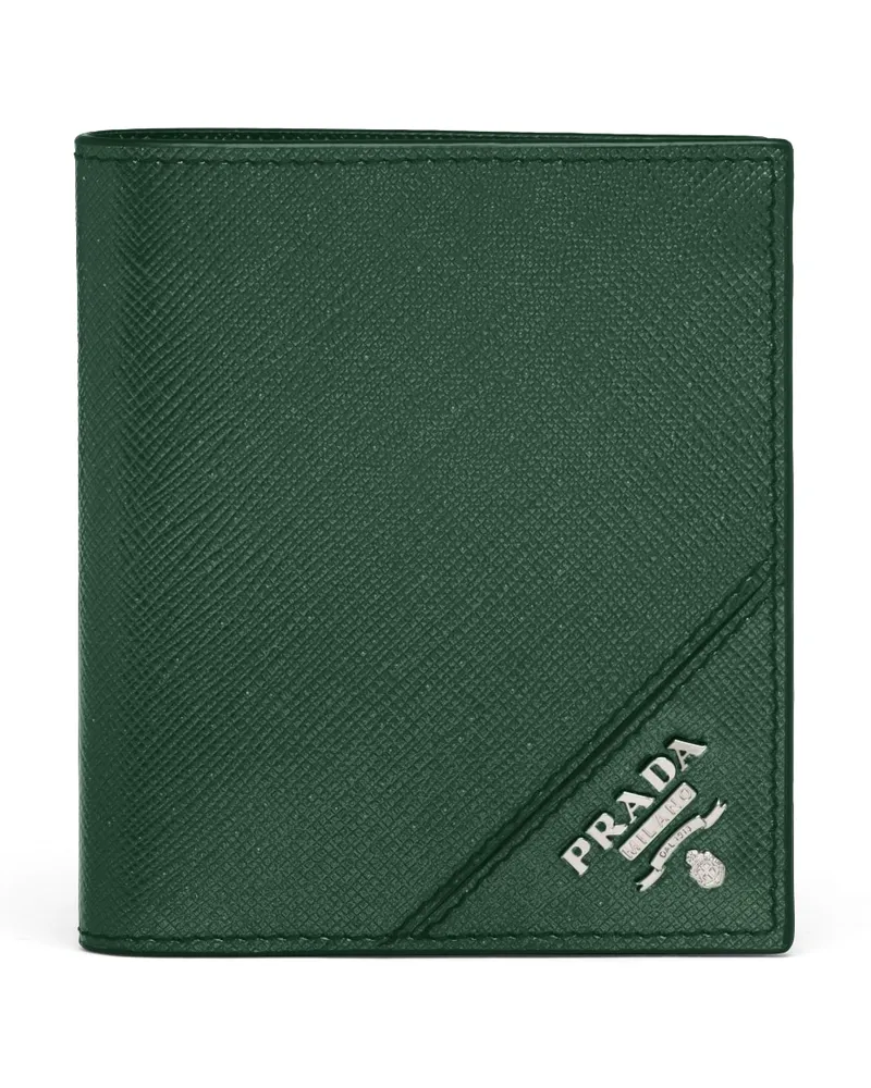 Prada Portemonnaie Aus Saffiano Leder, Herren, Smaragdgrün Smaragdgrün