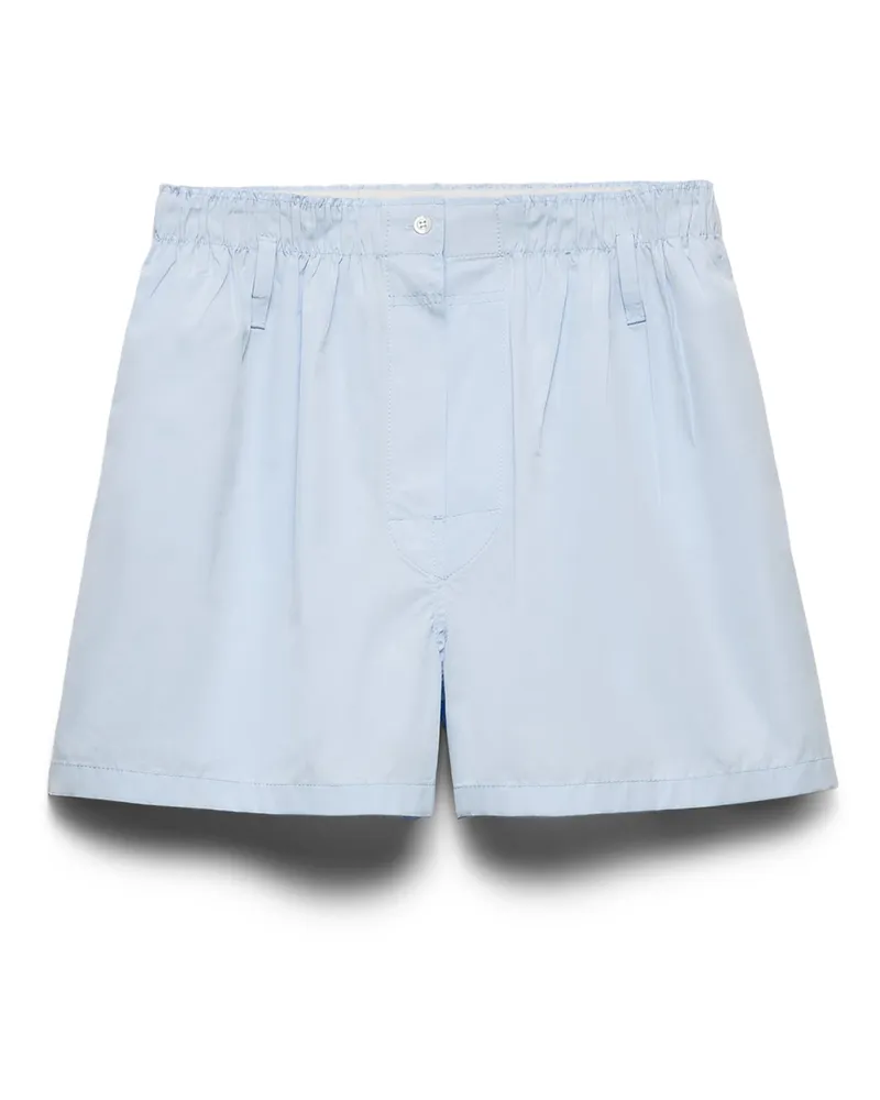 Prada Shorts Aus Baumwoll-popeline, Damen, Astro-blau, Größe Astro-blau