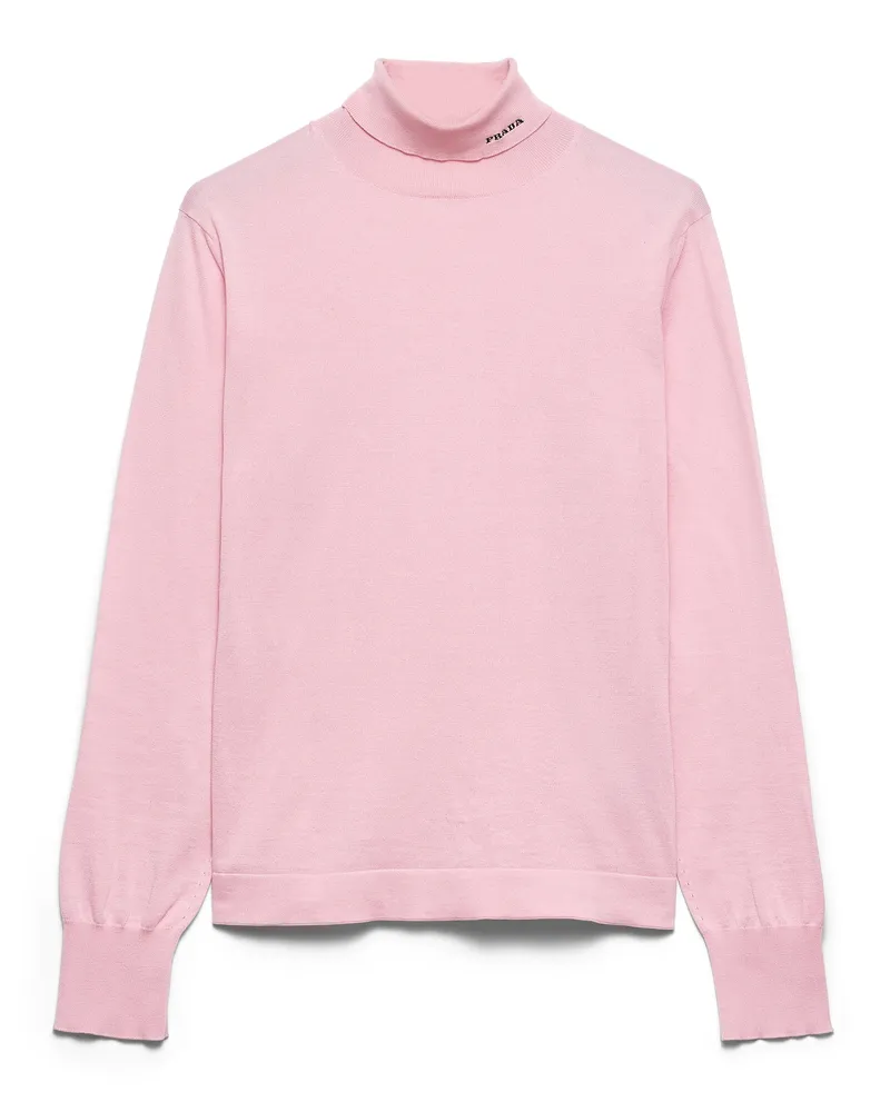 Prada Rollkragenpullover Aus Baumwolle, Herren, Rosa, Größe Rosa