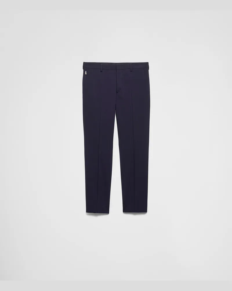 Prada Hose aus leichter Stretch-Wolle Blau