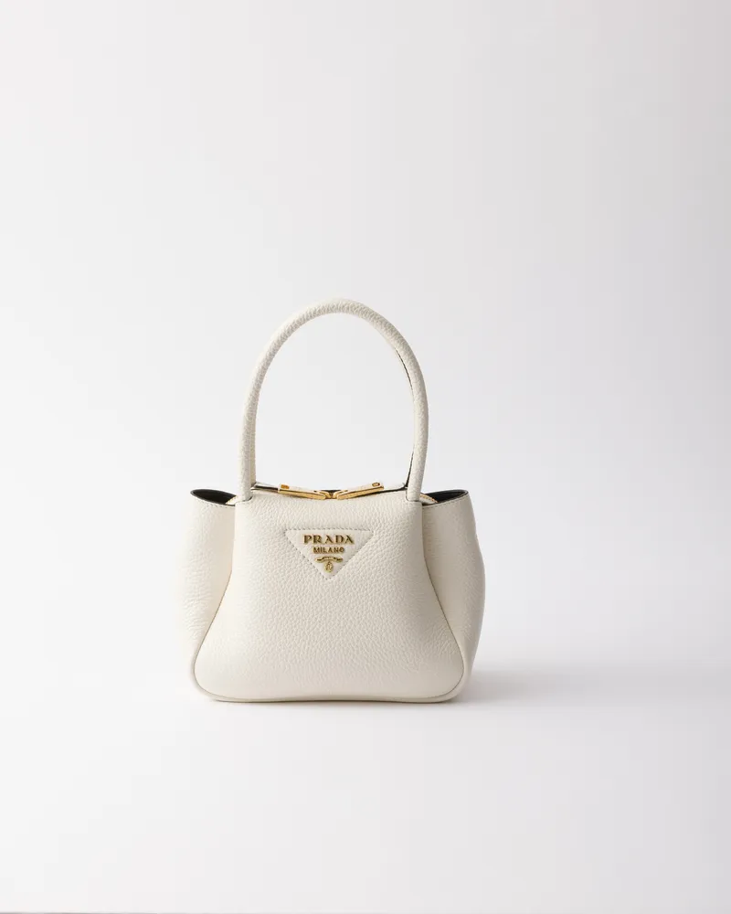 Prada Liaison Mini-handtasche Aus Leder, Damen, Weiss Weiss