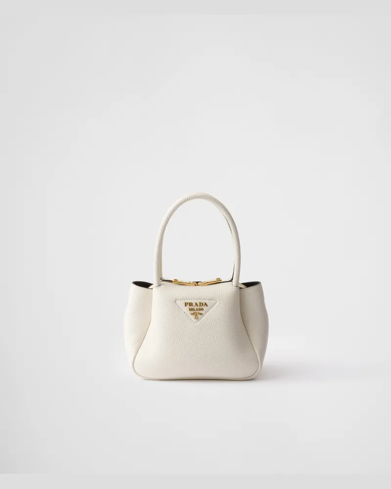 Prada Mini-Handtasche aus Leder Weiss