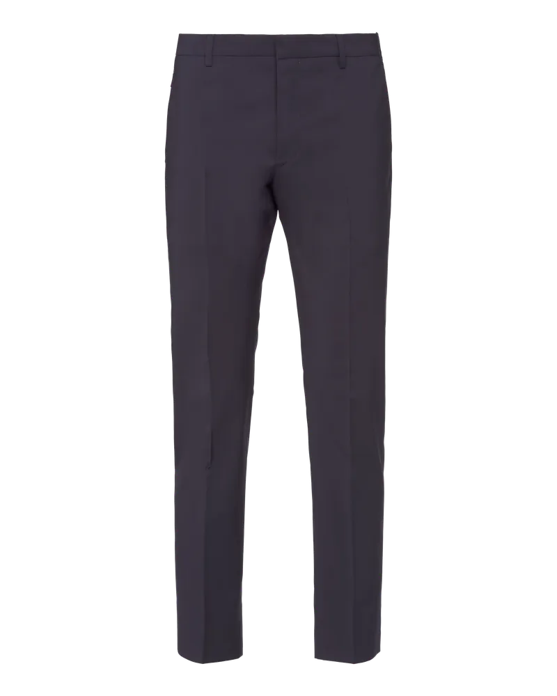 Prada Hose aus leichter Wolle mit Stretch Marineblau