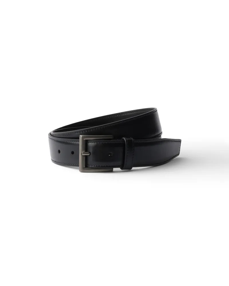 Prada Gürtel Aus Leder, Herren, Schwarz, Größe Schwarz