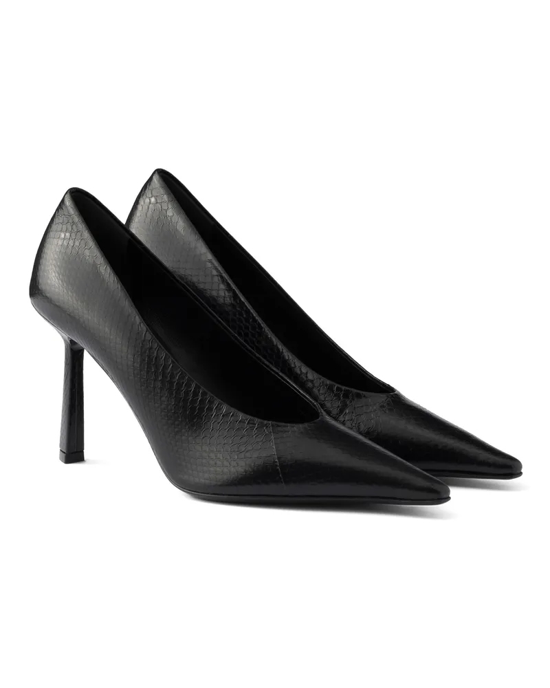 Prada Ayers-lederpumps Mit Spitzer Zehenkappe, Damen, Schwarz, Größe Schwarz