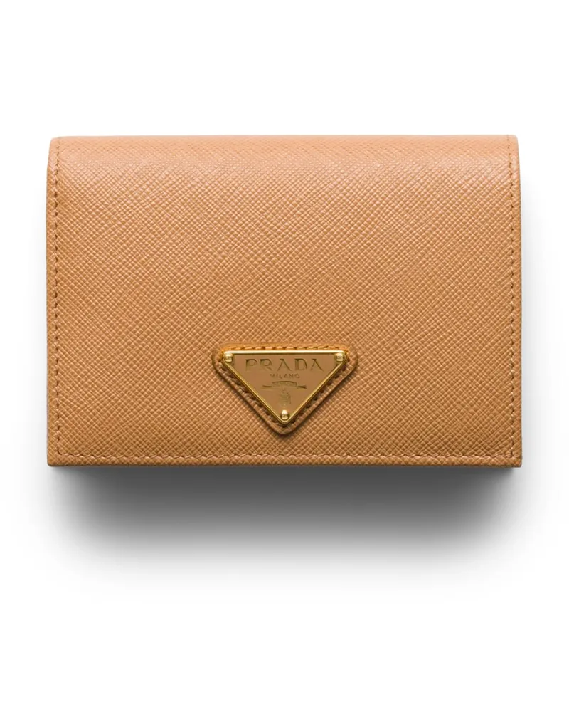 Prada Small Saffiano Leather Wallet, Damen, Natur Natur