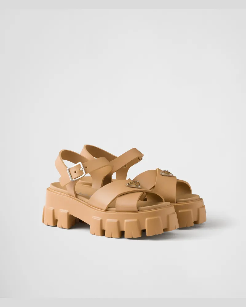 Prada Monolith Sandalen aus Gummi Gerste