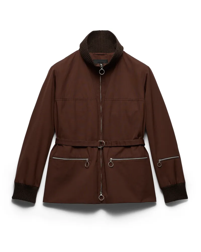 Prada Jacke Aus Funktionsgewebe, Herren, Kakaobraun, Größe Kakaobraun