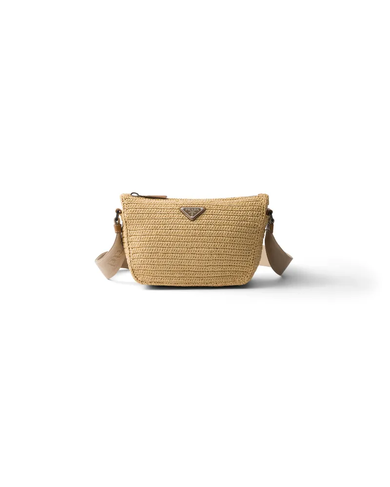 Prada Gehäkelte Schultertasche, Herren, Natur Natur