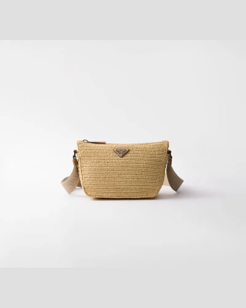Prada Gehäkelte Schultertasche Natur