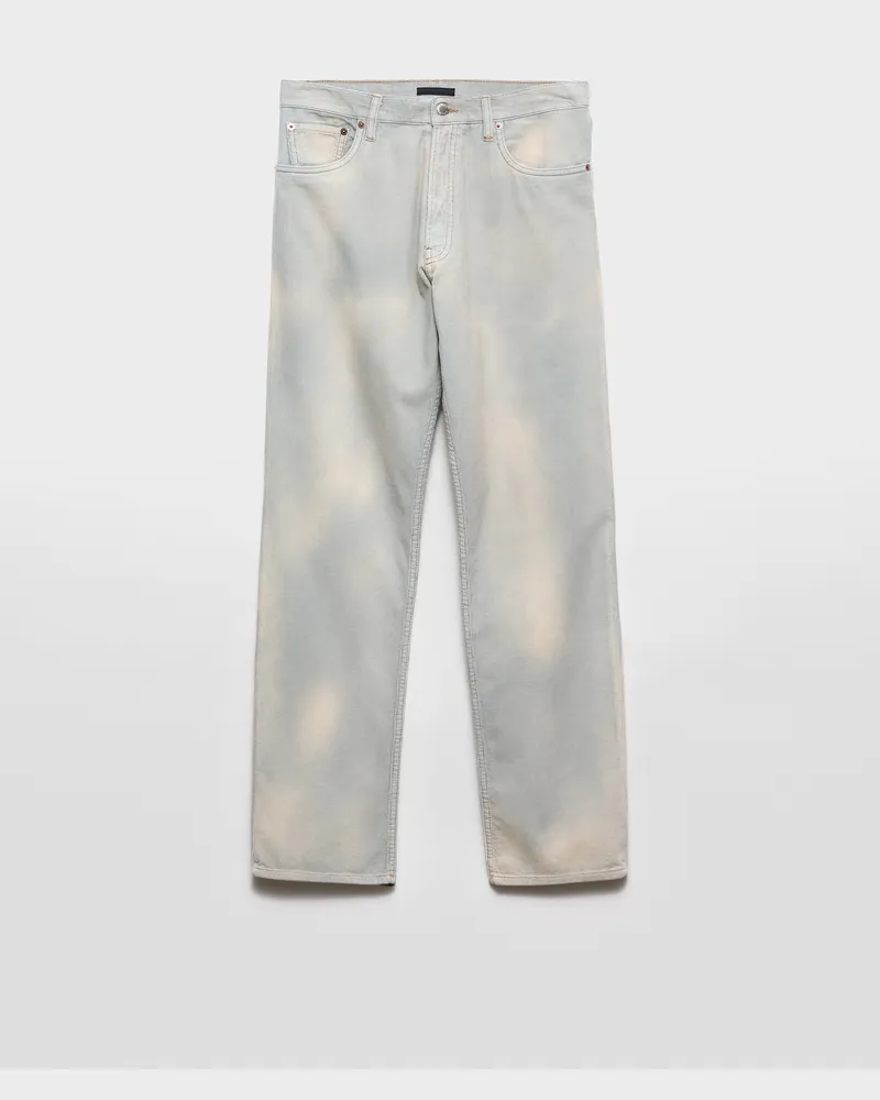 Prada Jeans aus Cord Hellblau
