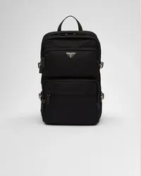 Prada Rucksack aus Re-Nylon und Saffiano-Leder Schwarz