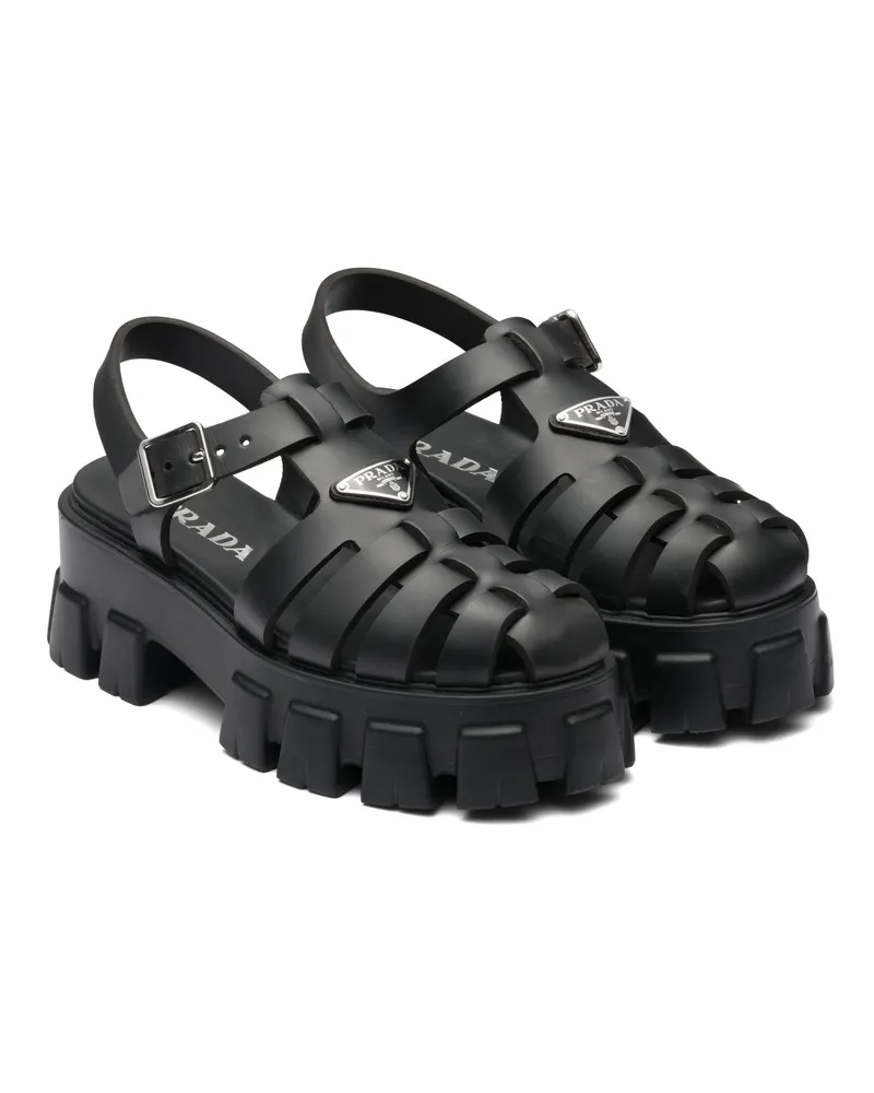 Prada Monolith Sandalen Aus Schaumgummi, Damen, Schwarz, Größe Schwarz
