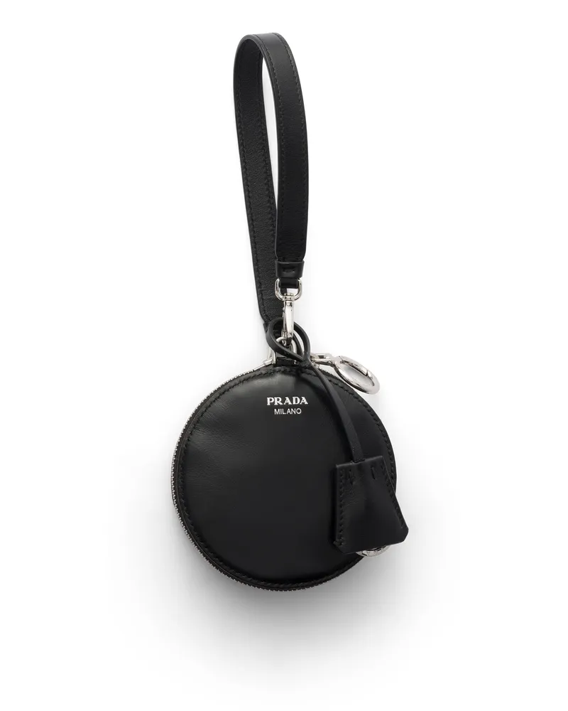Prada Faltbare Mini-bag Aus Re-nylon Und Leder, Damen, Schwarz Schwarz