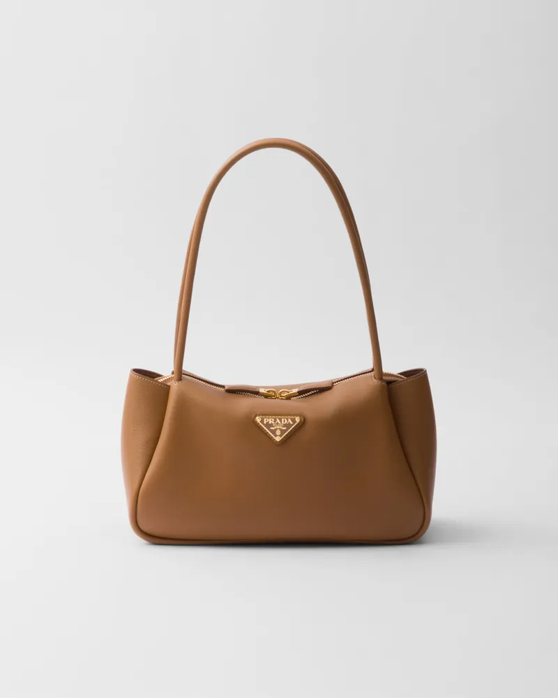 Prada Darling Mittelgroße Handtasche Aus Leder, Damen, Karamell Karamell