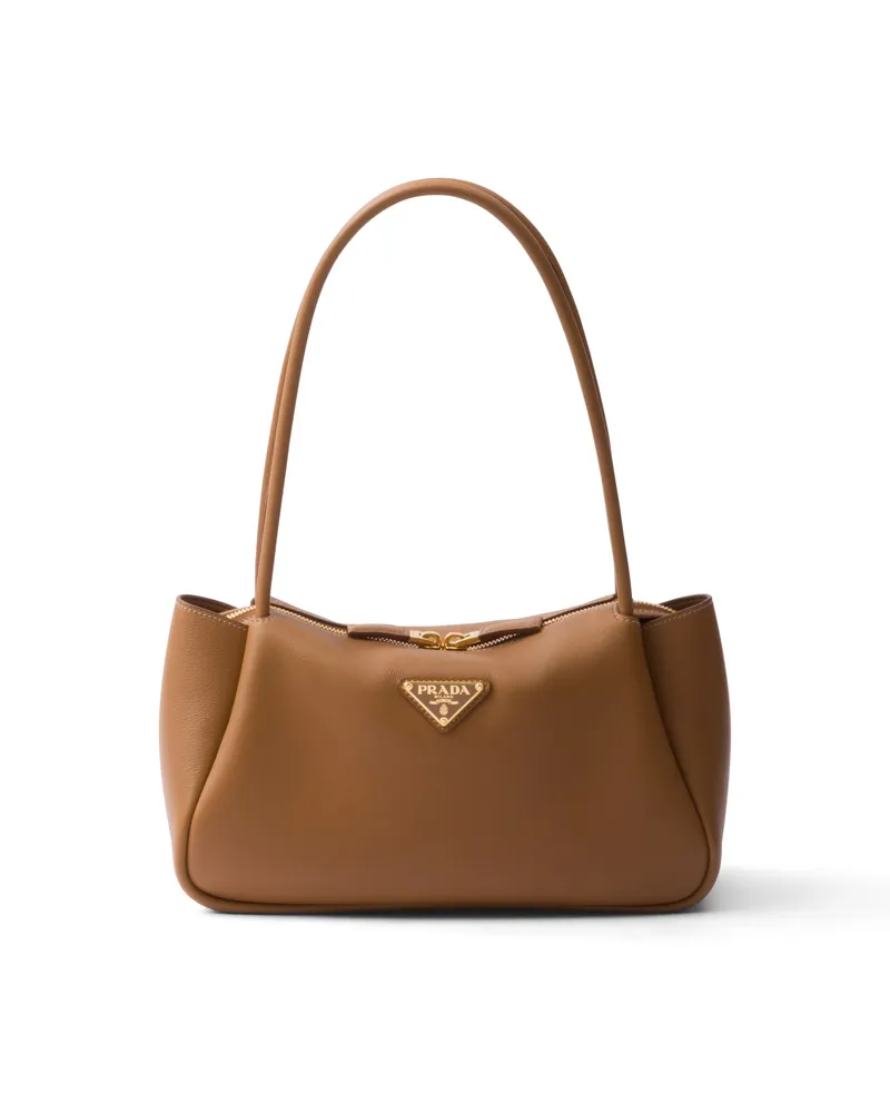 Prada Darling Mittelgroße Handtasche Aus Leder, Damen, Karamell Karamell