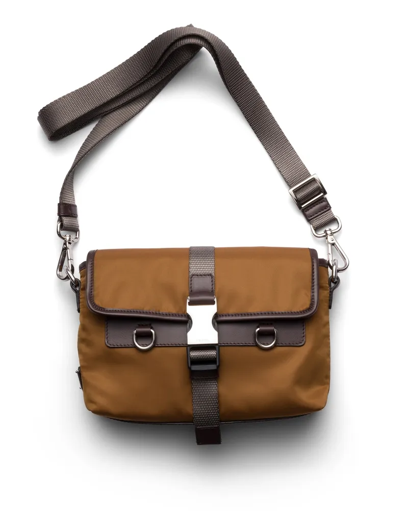 Prada Smartphone-hülle Aus Re-nylon Und Leder, Herren, Brandy Brandy