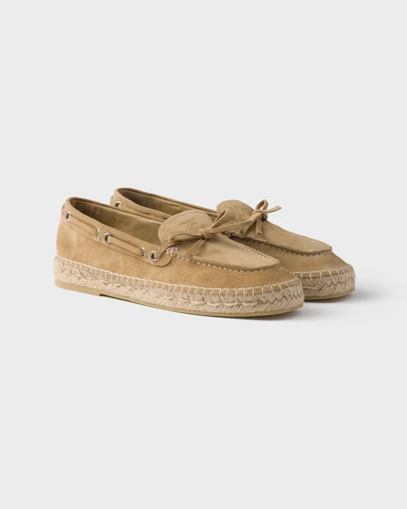 Prada Espadrilles aus Wildleder Ecru