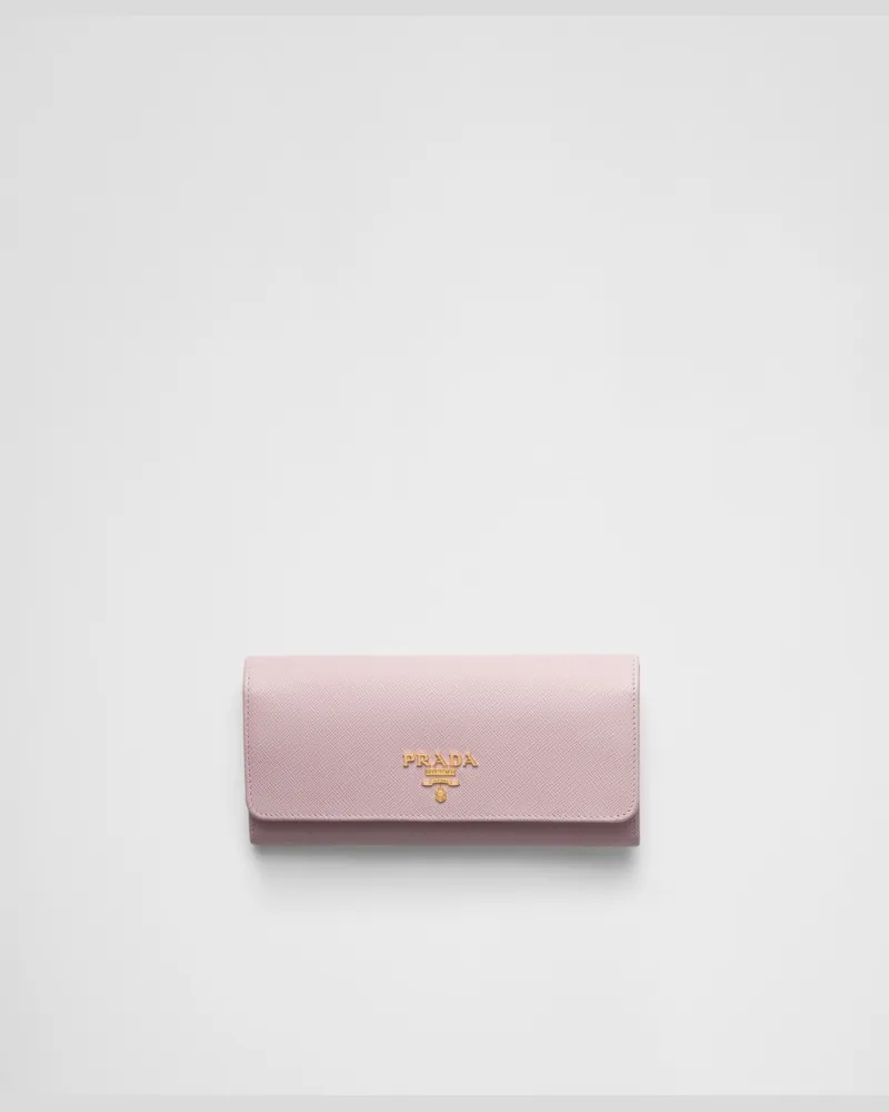 Prada Große Geldbörse aus Saffiano-Leder Alabaster