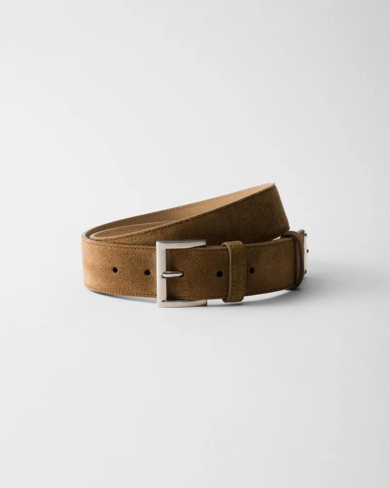 Prada Gürtel aus Wildleder Hellbraun