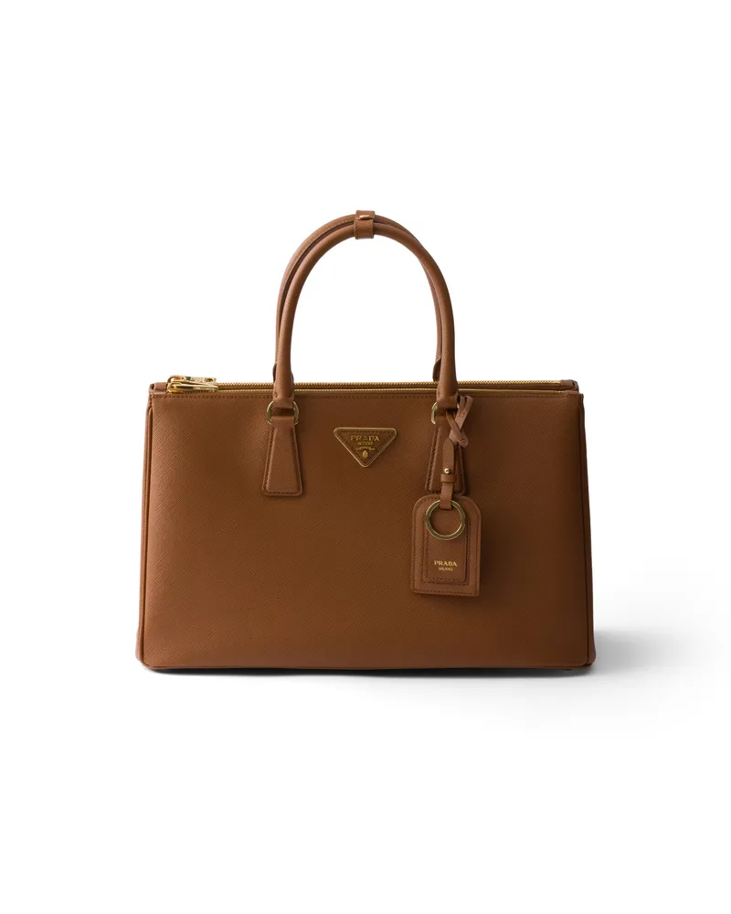 Prada Galleria Saffiano-tasche, Groß, Damen, Cognac Cognac