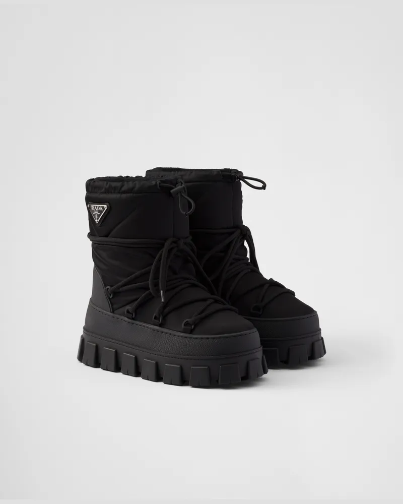 Prada Après-Ski-Stiefel aus Gabardine Re-Nylon Schwarz