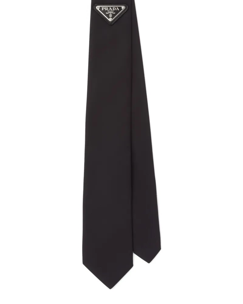 Prada Krawatte Aus Gabardine Re-nylon, Herren, Schwarz, Größe Schwarz