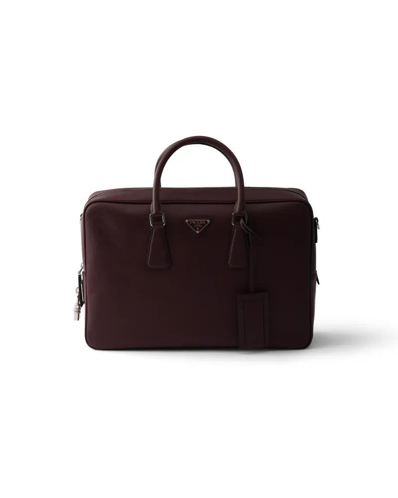 Prada Brieftasche Aus Saffiano-leder, Herren, Burgunder Burgunder