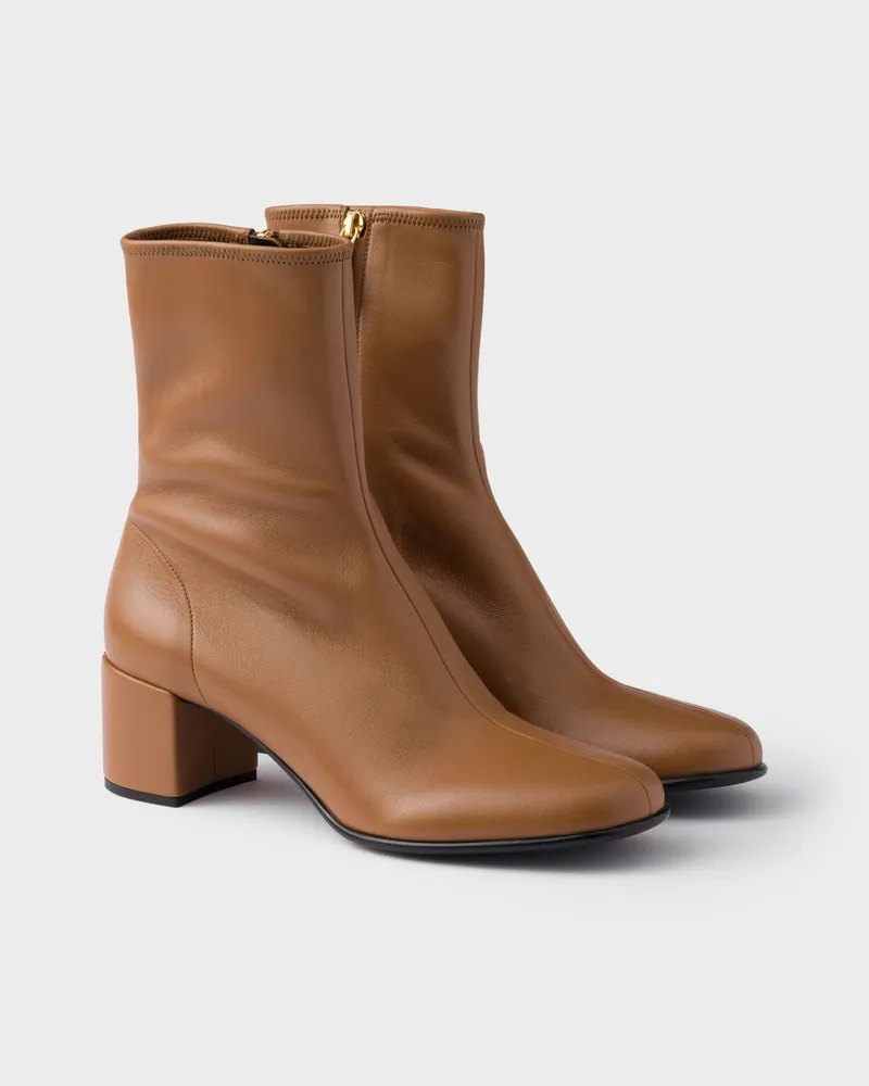 Prada Stiefeletten aus Stretch-Nappaleder Karamell